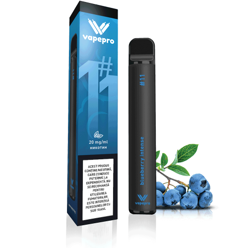 Tigara electronica de unica folosinta VapePro - #11 Blueberry Intense (800 pufuri) 20mg