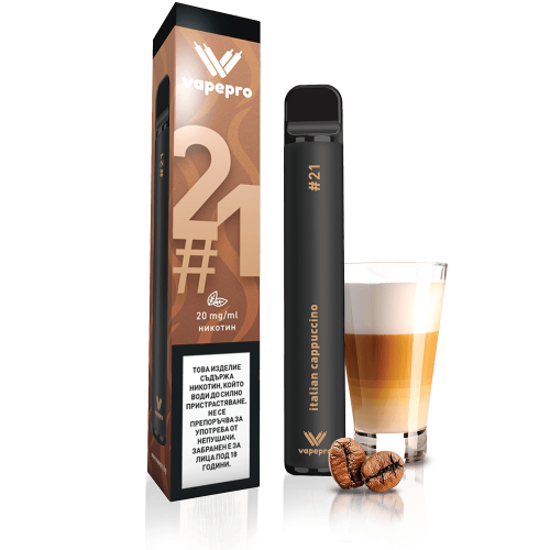 Tigara electronica de unica folosinta VapePro - #21 Italian Cappuccino (800 pufuri) 20mg