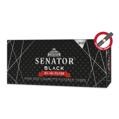 Tuburi tigari SENATOR - XTra Filter 24 mm BLACK (200)